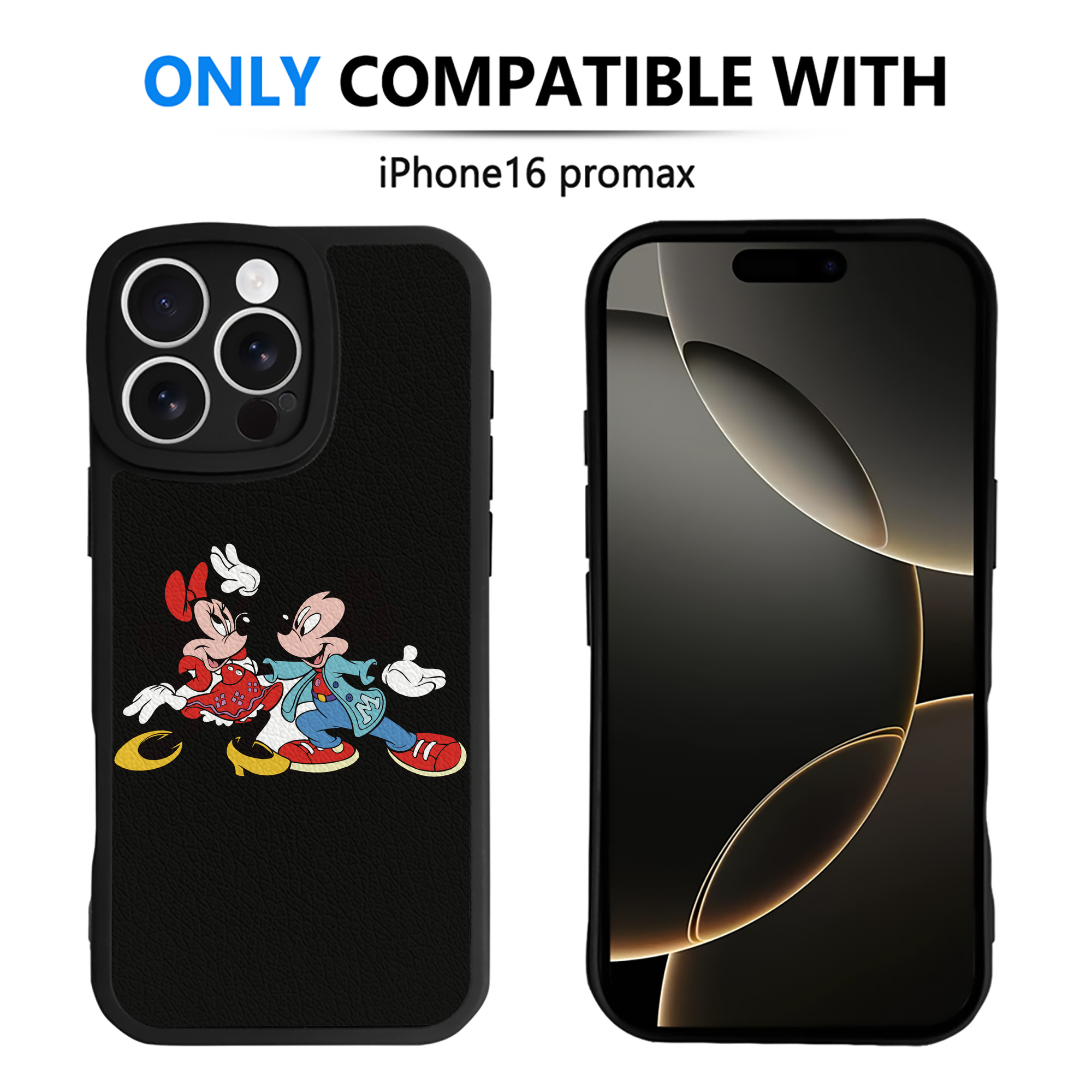 （画像用） ミッキーマウス Mickey Mouse 【iPhone 16シリーズ対応】シリコンスマホケース（レザー調） 材質：シリコン